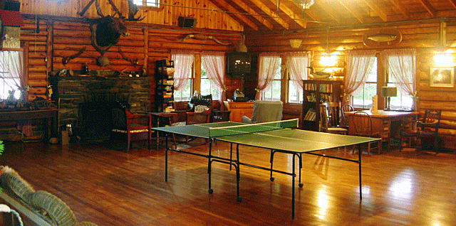 Photo of the gameroom located in the Main Lodge at Jackson's Lodge and Log Cabins, Lake Wallace, Canaan, VT