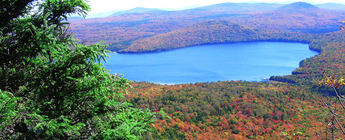 Photo of Little Averill Lake in Averill, VT taken from the peak of Brousseau Mountain (Mt. Brousseau)