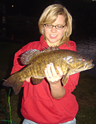 Photo of girl with nice bass caught during Vermont's catch and release bass season