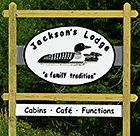 Jackson's Lodge new sign created and erected during the 2012 summer season - Click for larger image.