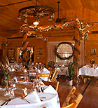 The Main Lodge at Jackson's decorated for a wedding reception (Click for larger image.)