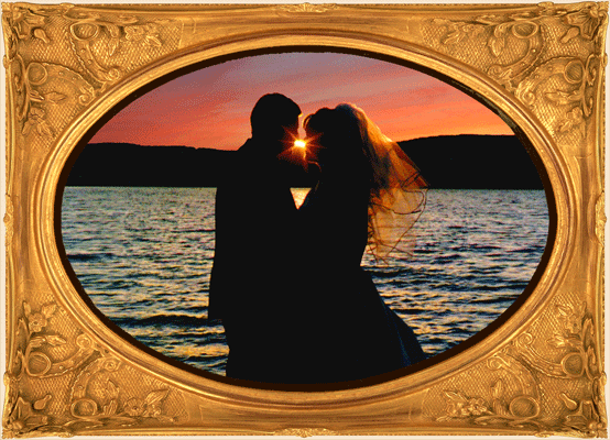 The bride and groom share a quiet moment on the sandy beach while enjoying a Jackson's Lodge sunset.